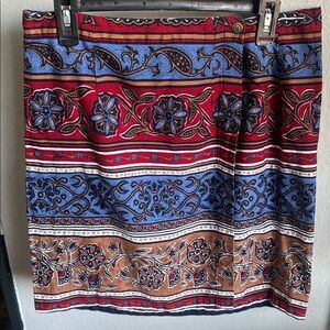 Vintage Paisley Skirt - Red, Blue, Brown